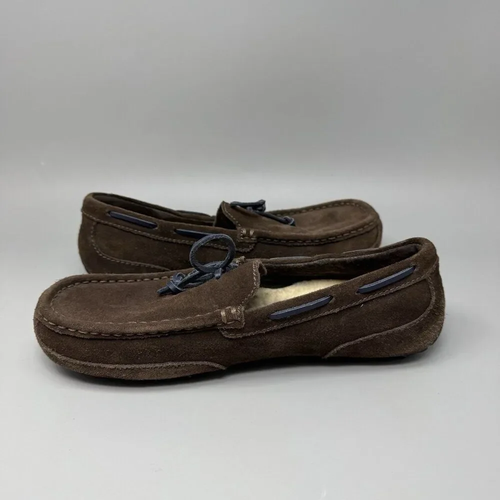 Ugg Australian Chester Brown Suede Men's Size 9 Moccasins Slippers 1005350